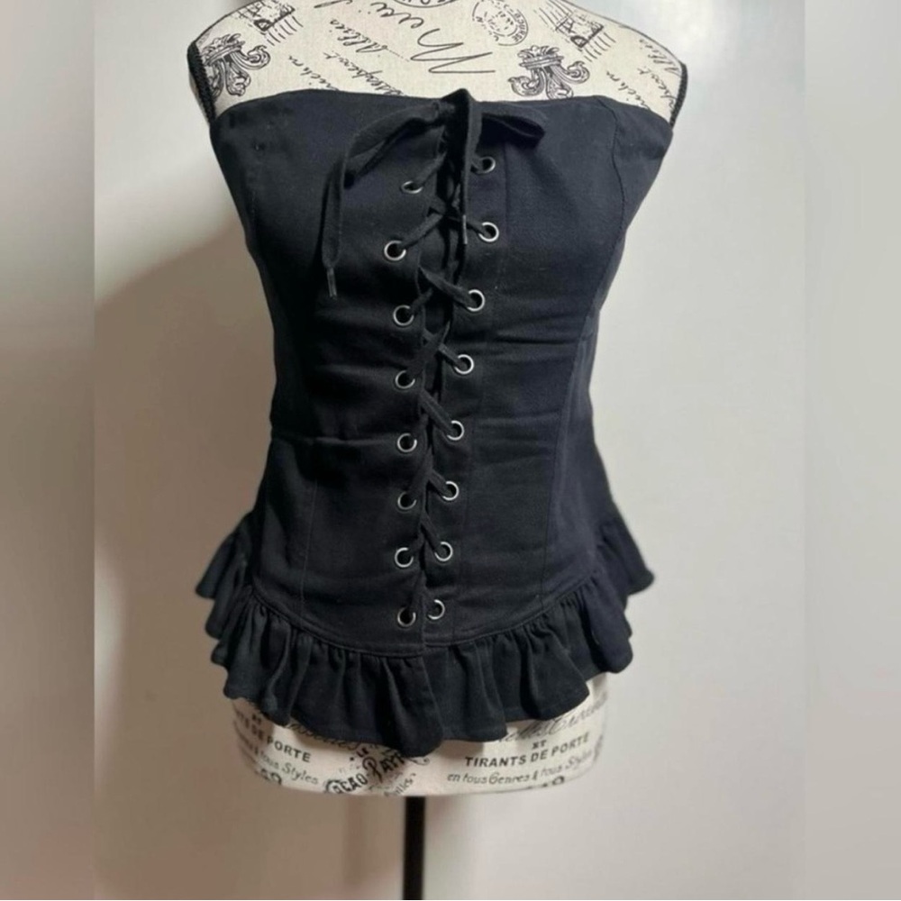 Betsy Johnson Black Denim Corset